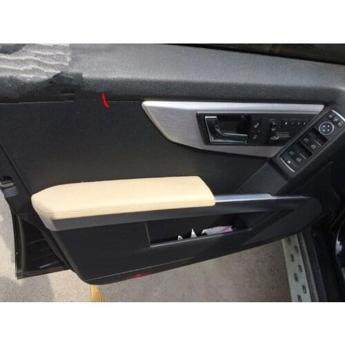 4PCS Door Interior Armrest Microfibre Leather Decorated Cover For Benz GLK300 CAB048
