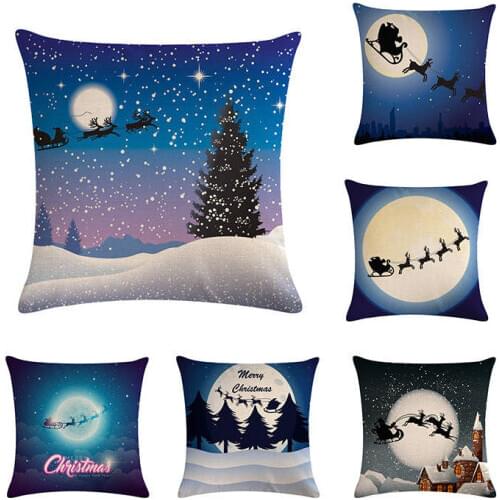 45cm*45cm The elk flies with Santa Claus linen/cotton pillow covers sofa pillow case animals cushion cover decorative pillows
