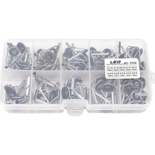 80Pcs Diy Eye Rings Fishing Rod Guide Tip Set Repair Kit For Fishing Rods Stainless Steel Frames With Box Fishing Tackle