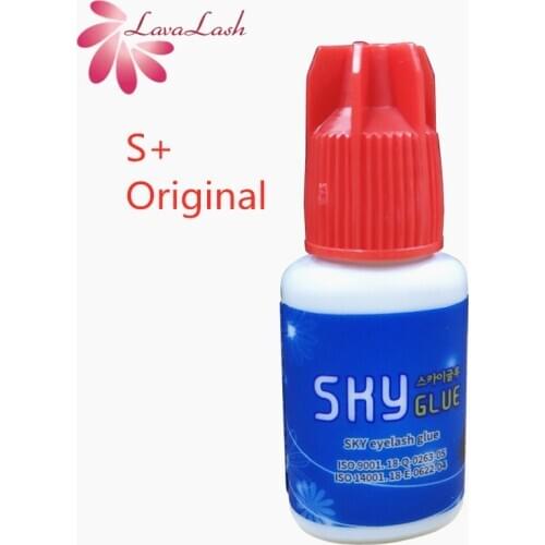 Free Shipping 1 bottle 1-2s dry time Most Powerful Fastest Korea Sky Glue S+ for Eyelash Extensions MSDS Adhesive,5ml Red Cap