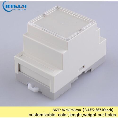 Din rail box plastic electronics project box abs cabinet DIY PLASTIC enclosure 87*60*53mm pcd circuit board design outlet box