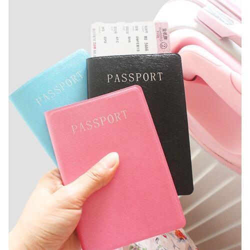 Travel Accessories Passport Holder Cover Organizer Card Fashion Solid PU Leather Storage Case Women Busines Credit Wallet