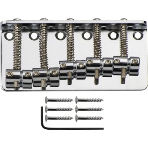FLEOR Chrome Vintage Bridge 5 String Bass Bridge Metal For Electric Bass Accessories