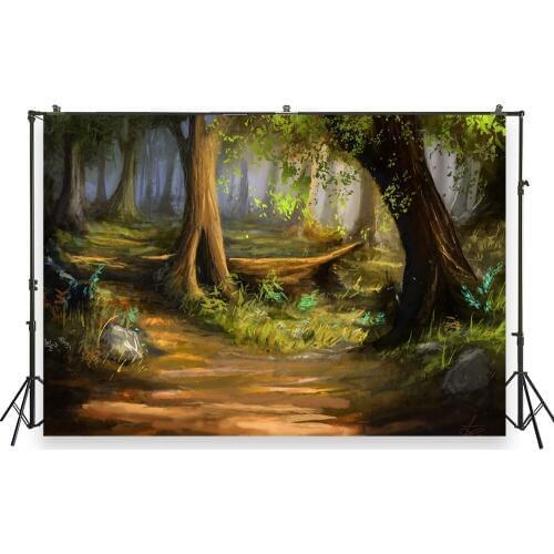 HUAYI Photo Background Newborns Watercolor Painted Forest Birthday Photography Backdrops Studio Photobooth Backdrop XT-6037