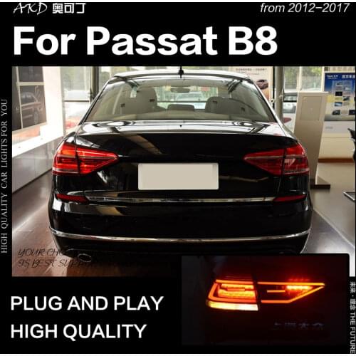 AKD Car Styling for VW Passat B8 Tail Light 2017-2018 US Version LED Tail Lamp DRL Halogen Signal Brake Reverse auto Accessories