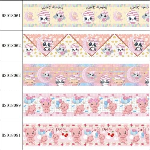 HSDRibbon free shipping 3" 75mm heat transfer printed hsd-design series Grosgrain Ribbon 50Yards/Roll