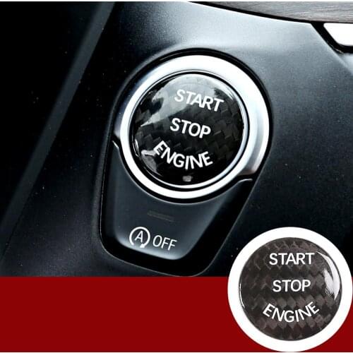 For BMW E70 X5 E71 X6 E81 E90 E91 E60 F30 F35 F10 F11 F01 F15 Real Carbon Fiber Car Engine Start Stop Switch Button Trim Cover