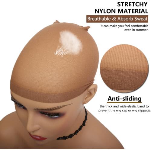 24 pieces (12 packs) Wig Cap Free Size Cap Wig Making Hairnet Weave Stretch Mesh Stocking Cap Wig Hair Nets