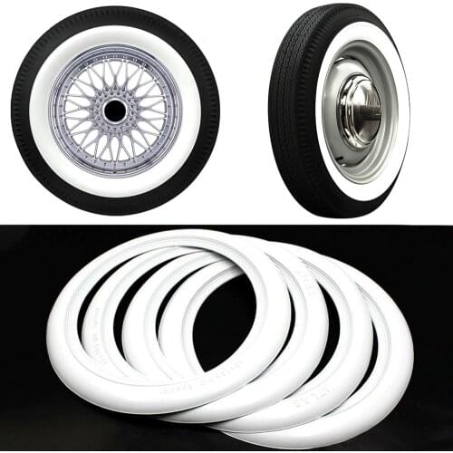 White Tire Sidewall Set of 4 Tire Side 12'' 13" 14" 15" 16" 17" Rim BEST QUALITY Auto Car Rubber Ring Wall Topper Standard