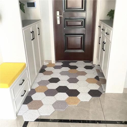 PVC Door Mat Anti-Slip Silk Loop Entrance mat Europe Home Indoor Living Room Kitchen Doormats Can Custom Size Mats Carpet