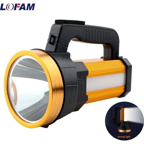 LOFAM 20W Super Bright Searchlight Handheld Portable USB Rechargeable Flashlight Torch Long Shots Lamp