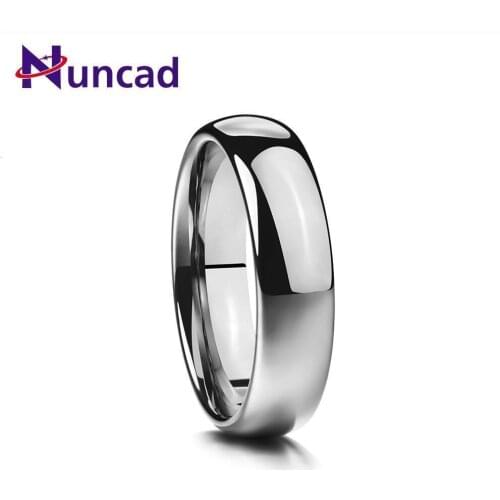 Nuncad Mens Rings 6MM Wedding Engagement Band Silver Color Tungsten Carbide Ring Trendy Male Band Ring Jewelry USA Size 7-12