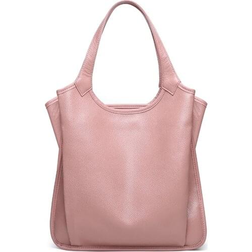 Soft Genuine Leather Handbag Large Capacity High Qaulity Womens Shoulder Bag Personality Design Elegant Fashion Tote Bags