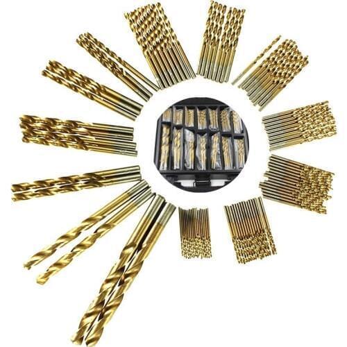 99pcs/Set Twist Drill Bit Set Saw Set HSS High Steel Titanium Coated Drill Woodworkin Tool 1.5-10mm For Cordless Screwdriver