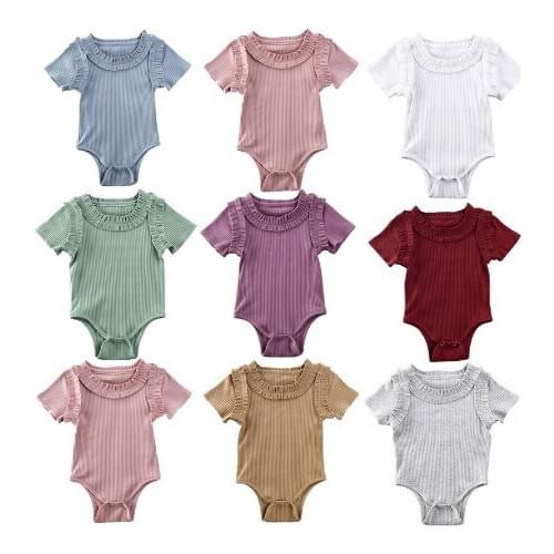 0-24M Newborn Infant Baby Girl Clothes Romper Shorts Sleeve Summer Cotton Outfit Jumpsuit 2020 Summer