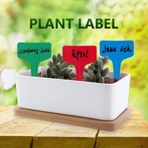 Plastic Nursery Garden Labels Flower Thick Plant Tag Tray Mark for garden Tools Waterproof Stick/T-type/Ribbon 3 Type 50/100PCS