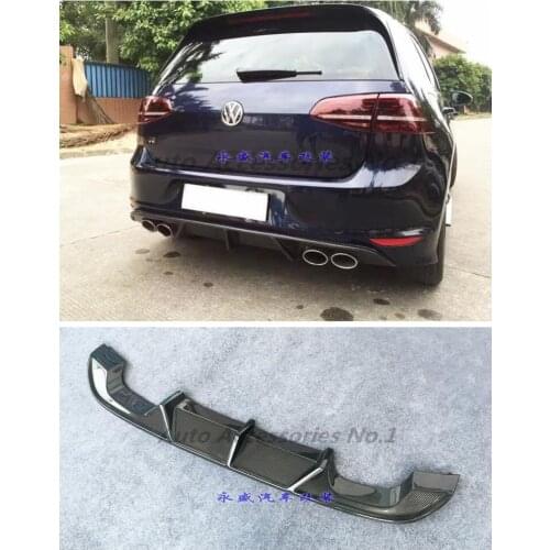Carbon Fiber Car Rear Trunk Lip Bumper Diffuser Protector Cover Fits For Volkswagen GOLF 7 MK7 LINE 2014 2015 2016 2017 2018