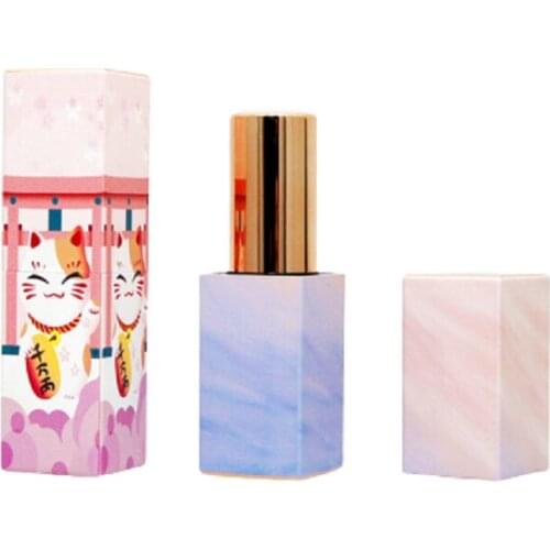Empty Square 3D Printing Lipstick Tube 12.1mm Lovely Cartoon Plastic Lip Balm Packaging Container Refillable Bottle 30pieces