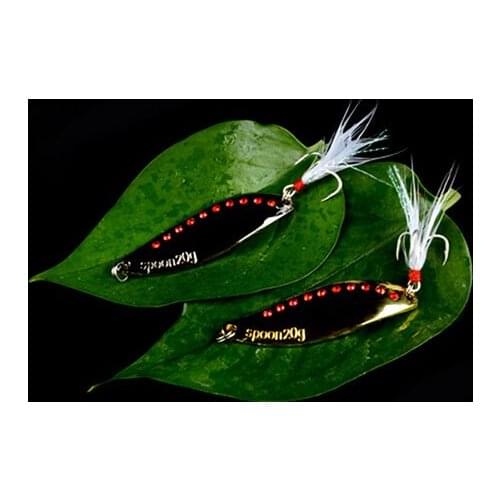 Artificial Spoon Jigbait With Feather Freshwater Metal Fishing Lure Hard Bait 7g/10g/15g/20g Anti-Corrosion Metal Fishing Bait