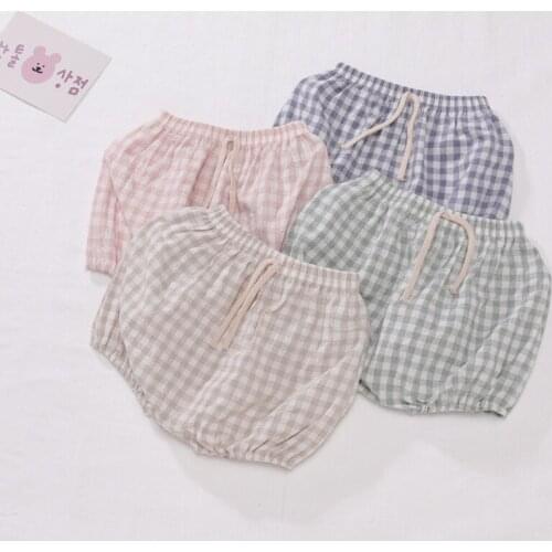 Summer Kids Boys Shorts Solid Color Baby Girl Shorts Cotton Linen Bread short Pants Fashion Newborn Bloomers 6 Months-4 Years