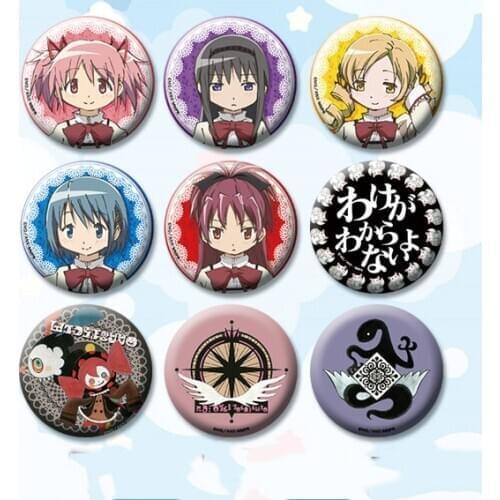 Cute Puella Magi Madoka Magica Iron Round badge Brooch Pins