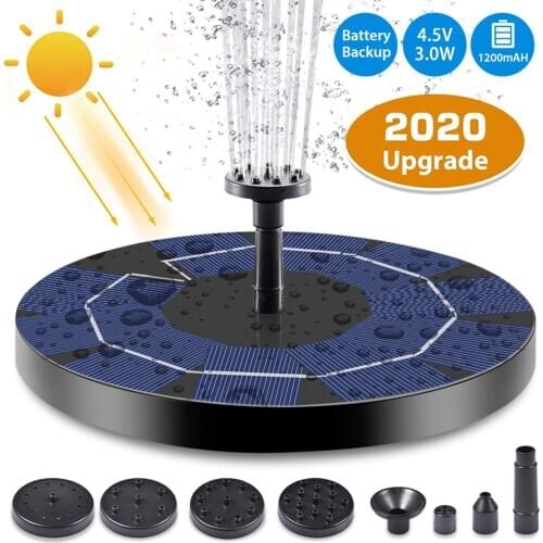 5V 3.5W Solar Fountain Pump Floating Solar Panel Fountain Kit with Rechargeable Battery for Outdoor Garden Pond Swimming Pool