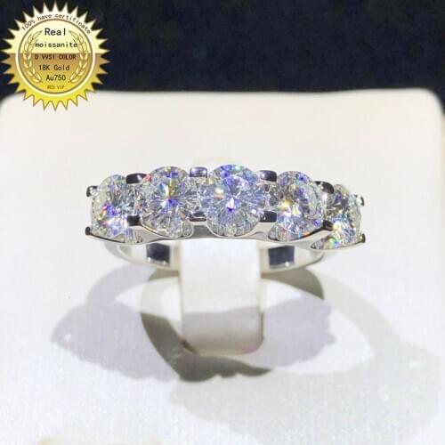 Solid 18K gold ring 1ct D VVS moissanite ring Engagement&Wedding Jewellery with certificate 082