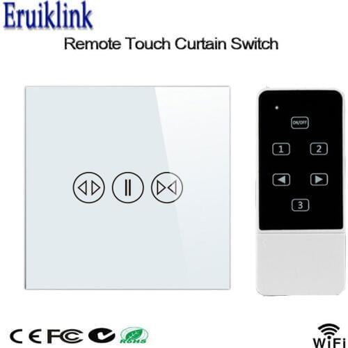 Smart Home Wireless Electric Curtain Switch Glass Panel 433mhz RF Remote Wall Switch Wifi Control Via Broadlink Rm Pro /Geeklink