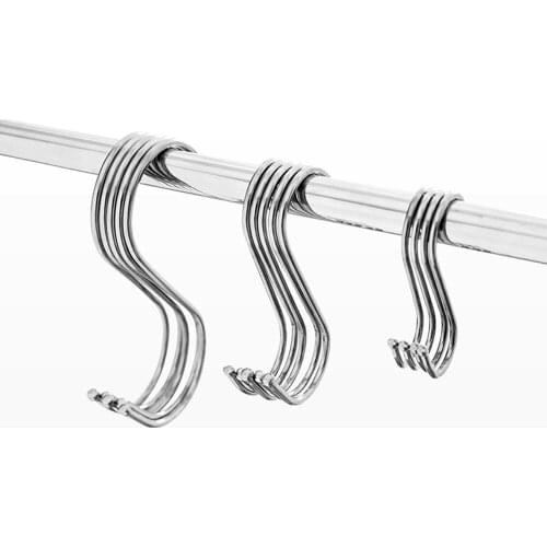 10 Pcs Universal Stainless Steel S-Shaped Hook Kitchen Cutlery Pot Clothing Storage Multifunctional Hook Hanger