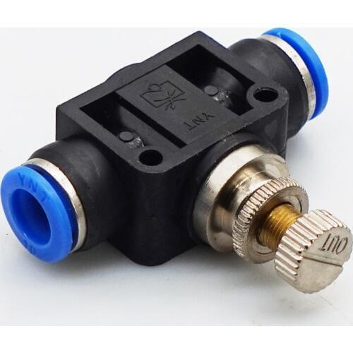 Water Hose Pneumatic Push In Fittings Throttle valve SA 4-12mm Air Flow Speed Control Valve Tube