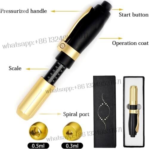 High quality Hyaluronic Injection Pen Massage Atomizer Pen Kit High Pressure Acid Micro Guns Anti Wrinkle Water Syringe Needle