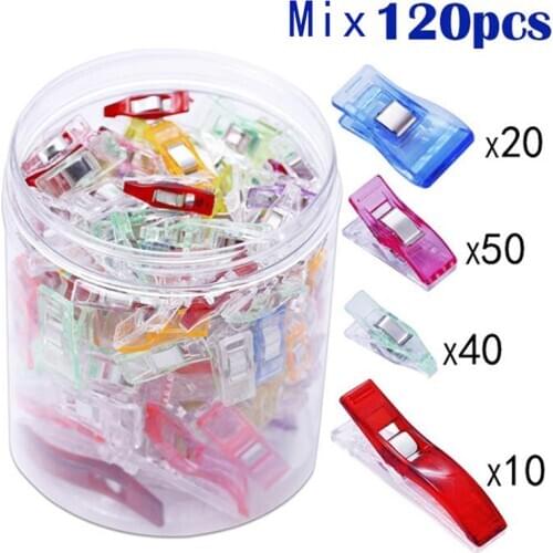 120PCS Sewing Clips Multicolor Plastic Clips Fabric Clamps Patchwork Craft Clips Clothing Clips Holder Quilting Clip