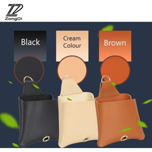 ZD 1X Car Air outlet mobile phone pocket Leather storage bag For Hyundai solaris creta Mazda 3 6 cx-5 Renault megane accessories
