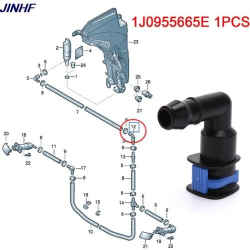 Hot sale 1PC Car Windshield Washer Pump Connector Elbow Water Spray Connector 1J0955665E