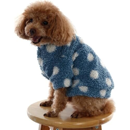 Winter Dog Clothes Warm Fleece Puppy Hoodies Shirt Chihuahua Cute Dot Pattern Pet Clothing For Small Dog Coat Cat Costume