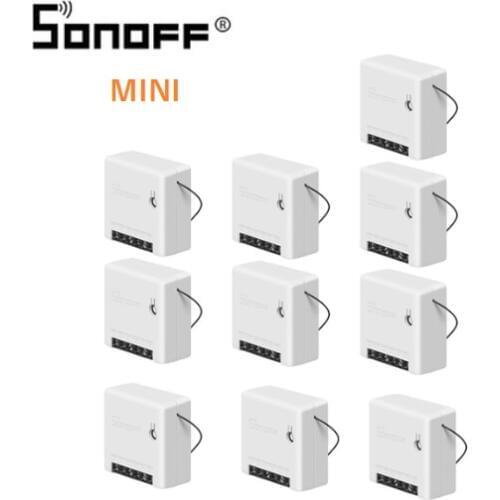 1-10PCS Sonoff Mini Wifi Switch Two Way Intelligent Wifi DIY Switch Smart Home Automation Remote Control Switch Work with Alexa