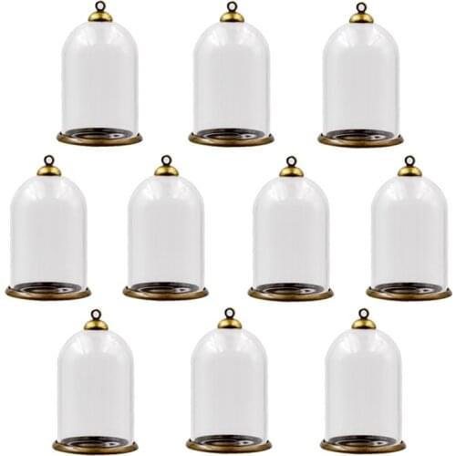 10set 38*25mm hollow tube glass jar with setting base beads cap set glass vials pendant glass bottle jewelry findings