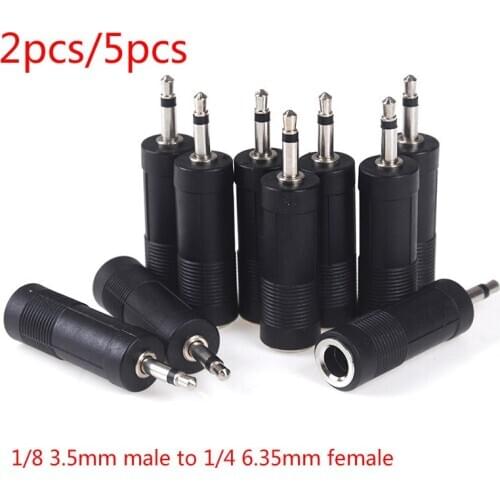 2pcs Or 5pcs 1/8 3.5mm Male Plug To 1/4 6.35mm Female Jack Mono Adapter Connector Convertor High Quality