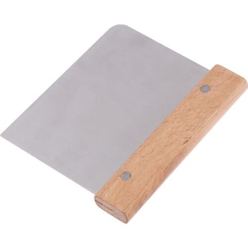 2021Wooden Handle Bread Dough Knife Cake Scraper Stainless Steel Dough Cutter Pastry Scraper Bench Toast/Cake Cutter Slice