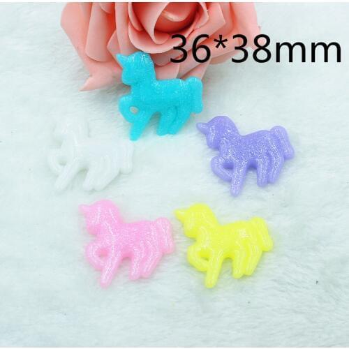 30pcs/lot flat back resin kawaii horse mix colors cartoon resin DIY resin cabochons accessories