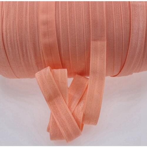 5/8" inch solid FOE #720 Peach Fold Over Elastic Shiny for elastic Headbands Hair Ties 50yards and 100yards/lot