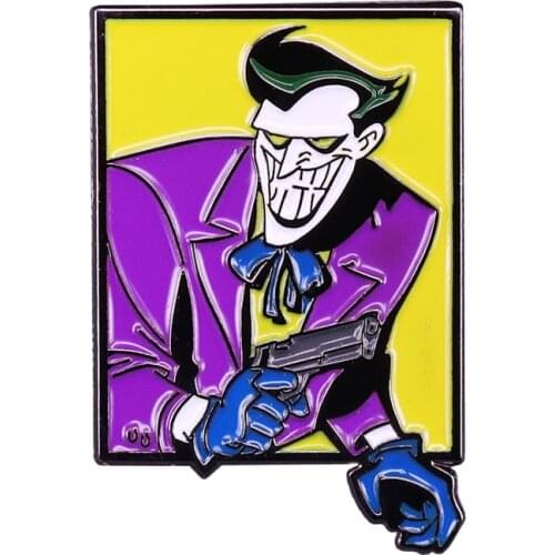 Animated Joker pin squared clown movie aesthetic decor