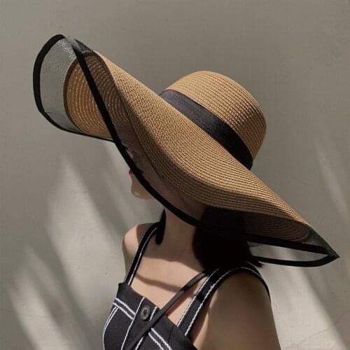 Elegant Hats For Women 2021 Fashion Women Sun Hat Summer UV Protection Sun Straw Hat Beach Caps For Beach Gorras Para Mujer
