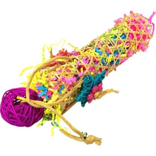 Bird Toy Parrot Shredder Foraging Assorted Bird Chewing Rack Toys for Hanging Cage Pet Molar Pastime Parrot Interactive Toy