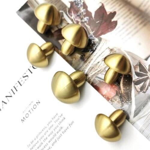 Full Copper Mushroom Cabinet Wardrobe Furniture Drawer Cabinet Door Handle Single Hole Childrens Room Knob Handles