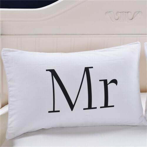 Mr and Mrs Pillow Cases Couple Pillowcases His and Hers Personalized Pillow Cover For Anniversary Wedding Gift
