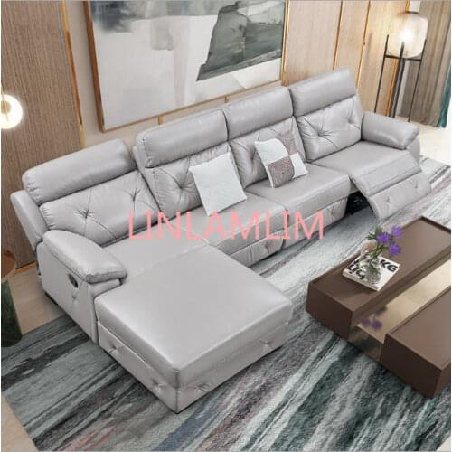 Living Room Sofa set corner sofa recliner manual real genuine leather sectional sofas L modern muebles de sala moveis para casa