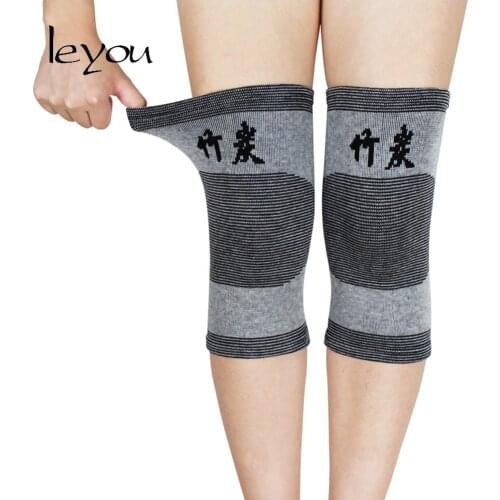 Leyou Knee Sleeves Compression Knee Pads Basketball and Dance Elastic Knee Pads Sports Knee Protector Bamboo Charcoal Kneecap