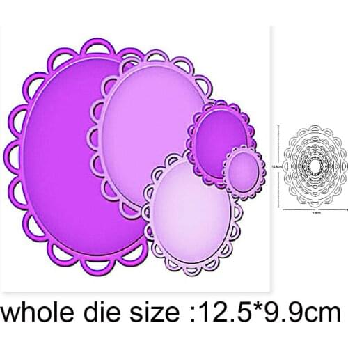 2020 new Metal dies Lace Oval Frame Cutting Dies Diy Scrapbooking dies Decoration Embossing Album Paper Cards Making Craft Dies