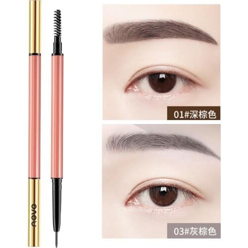 Novo slim eyebrow pencil dual ended with brush pink appearance long lasting waterproof makeup microblading eyebrow pen BN261